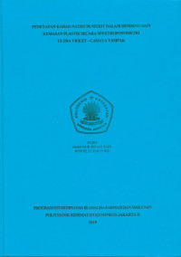 Penetapan Kadar Natrium Nitrit Dalam Dendeng Sapi Kemasan Plastik Secara Spektrometri Ultra Violet – Cahaya Tampak