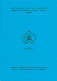Penetapan Kadar Natrium Nitrit Dalamm Nugget Ayam Secara Spektrometry UV-Cahaya Tampak