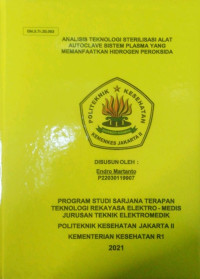 Analisis Teknologi Sterilisasi Alalt Autoclave Sistem Plasma Yang memanfaatkan Hidrogen Peroksida