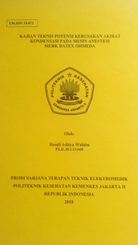 Kajian Teknis Potensi Kerusakan Akibat Kondensasi pada Mesin Anestesi Merk Datex Ohmeda