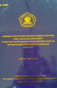 Hubungan Faktor Risiko Kejadian Tuberkulosis Paru Basil Tahan Asam (BTA) Positif Di Desa Kayu Agung Wilayah Kerja Puskesmas Sepatan Kecamatan Sepatan Kabupaten Tangerang Tahun 2017