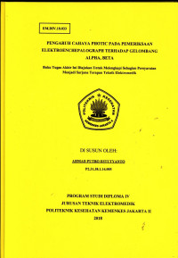 Pengaruh Cahaya Photic Pada Pemeriksaan Electroencephalograph Terhadap Gelombang Alpha, Beta