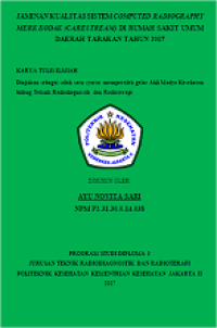 Jaminan Kualitas Sistem Computed Radiography Merk Kodak (Carestream) Di rumah Sakit Umum Daerah Tarakan Tahun 2017