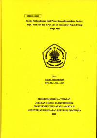 Analisa Perbandingan Hasil Pemeriksaan Hematology Analyzer Tipe 3 Part Diff dan 5 Part Diff Di Tinjau Dari Aspek Prinsip Kerja Alat