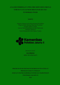 Image of ANALISIS PERBEDAAN CITRA MRI SHOULDER CORONAL  STIR DAN FAT SAT DI RS BHAYANGKARA TK I PUSDOKKES POLRI