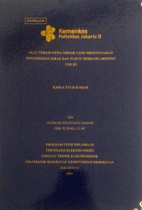 ALAT TERAPI INFRA MERAH YANG MENGGUNAKAN PENGUKURAN JARAK DAN WAKTU BERBASIS ARDUINO UNO R3