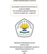 Manajemen Sistem Penyelenggaraan Makanan (MSPM) RSU Universitas Kristen Indonesia Tanggal 20 Maret 2023 - 12 Mei 2023