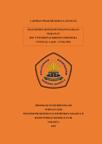 Laporan Praktik Kerja Lapangan (PKL) Manajemen Sistem Penyelenggaraan Makanan (MSPM) di RSU UKI Tahun 2022 (4 April - 19 Mei)