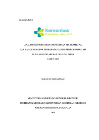 Analisis Kondisi Sarana Penyediaan Air Bersih, pH, dan Kadar Sisa Klor Terhadap Kualitas Mikrobiologi Air Di Wilayah Pelabuhan Tanjung Priok Tahun 2025