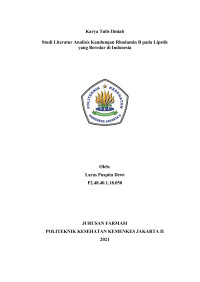 Studi Literatur Analisis Kandungan Rhodamin B pada Lipstik yang Beredar di Indonesia