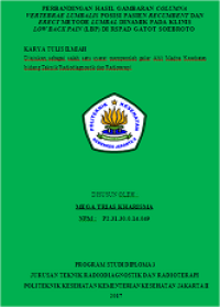 Perbandingan Hasil Gambaran Columna Vertebrae Lumbalis Posisi Recumbert dan Erect Metode Lumbal Dinamik pada Klinis Low Back Pain (LBP) di RSPAD Gatot Soebroto