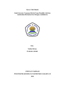 Studi Literatur Tanaman Herbal Yang Memiliki Aktivitas Antioksidan Berkaitan Erat Dengan Antidiabetes