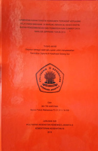 Gambaran Karatteristik Konsumen Terhadap Kepuasan Makanan di Warung Bu Wasis Kantin Badan Pengembangan dan Pemberdayaan Sumber daya Manusia (BPPSDM) Tahun 2019