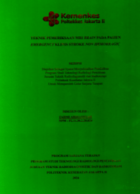 Teknik Pemeriksaan MRI Brain Pada Pasien Emergency Klinis Stroke Non Hemorragic