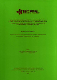 Analisis Pemeriksaan Sinus Paranasal Dengan Klinis Sinusitis Pada Proyeksi PA Waters Metode Close Mouth Dengan Metode Open Mouth Di Rumah Sakit Hermina Bogor.