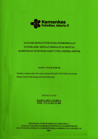 Analisis Repeat Foto Pada Pemeriksaan Panoramik Dengan Modalitas Digital Radiografi Di Rumah Sakit Citra Medika Depok