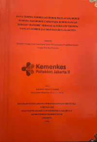 Daya Terima Formulasi Bubuk Hati Ayam, Bubuk Wortel, Bubuk Cabai Pada Bubuk Pangan Bergizi “HAWOBE” Sebagai Alternatif Produk Pangan Sumber Zat Besi Dan Beta Karoten