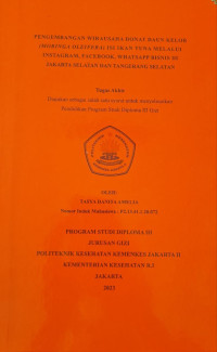 PENGEMBANGAN WIRAUSAHA DONAT DAUN KELOR (MORINGA OLEIFERA) ISI IKAN TUNA MELALUI INSTAGRAM,FACEBOOK,WHATSAPP BISNIS DI JAKARTA SELATAN DAN TANGERANG SELATAN