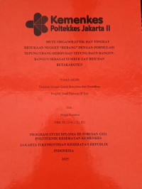 Image of MUTU ORGANOLEPTIK DAN TINGKAT KESUKAAN NUGGET 