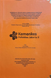 Perbedaan Pengetahuan Sebelum dan Sesudah Diberikan Penyuluhan tentang Tablet Tambah Darah (TTD) dengan Media Booklet pada Remaja Putri di SMPN Satu Atap 01 Desa Lumpang Kecamatan Parung Panjang Tahun 2025
