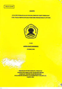 Analisis Pemantauan Fungsi Syringe Pump Terhadap Usia Pakai Menggunakan Metode Pengecekan Antara