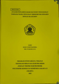 Analisis Pengaruh Jarak Dan Sudut Pengukuran Terhadap Hasil Pengujian Termometer Infrared Dengan Black Body