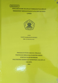 PENGARUH SUHU RUANGAN TERHADAP KALIBRASI MIKROPIPET MENGGUNAKAN ANALISIS REGRESI LINIER