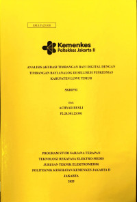 ANALISIS AKURASI TIMBANGAN BAYI DIGITAL DENGAN TIMBANGAN BAYI ANALOG DI SELURUH PUSKESMAS KABUPATEN LUWU TIMUR