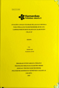 Analisis Capaian Standar Peayanan Minimal Pada Peralatan Elektromedik Di Ruang Laboratorium RSUD Majenang Kabupaten Cilacap