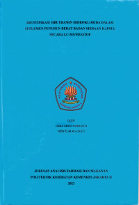 Identifikasi Sibutramin Hidroklorida dalam Suplemen Penurun Berat Badan Sediaan Kapsul secara LC-MS/MS QTOF
