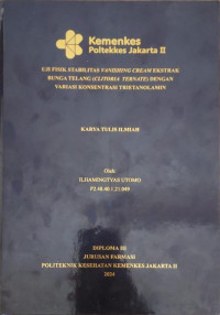 Uji Fisik dan Stabilitas Vanishing Cream Ekstrak Bunga Telang (Clitoria ternatea) dengan Variasi Konsentrasi Trietanolamin