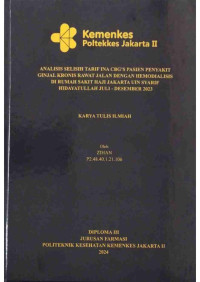 Analisis Selisih Tarif INA CBG’s  Pasien Penyakit Ginjal Kronis 
Rawat Jalan dengan Hemodialisis Rumah Sakit Haji Jakarta UIN Syarif Hidayatullah Juli – Desember 2023