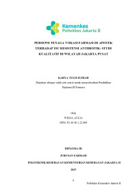 PERSEPSI TENAGA VOKASI FARMASI DI APOTEK TERHADAP ISU RESISTENSI ANTIBIOTIK: STUDI KUALITATIF DI WILAYAH JAKARTA PUSAT