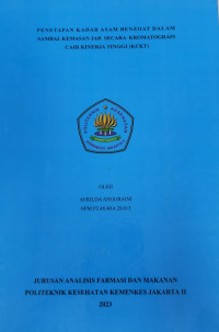 Penetapan Kadar Asam Benzoat Dalam Sambal  Kemasan Jar Secara Kromatografi Cair Kinerja Tinggi (KCKT)