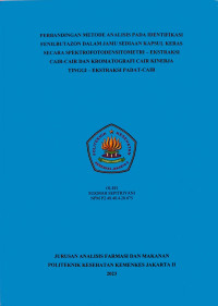 Perbandingan Metode Analisis pada Identifikasi Fenilbutazon dalam Jamu Sediaan Kapsul Keras Secara Spektrofotodensitometri – Ekstraksi Cair-Cair dan Kromatografi Cair Kinerja Tinggi – Ekstraksi Padat-Cair
