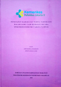 Penetapan Kadar Zat Warna Tartrazin dalam Jamu Cair Kemasan secara Spektrofotometri Cahaya Tampak