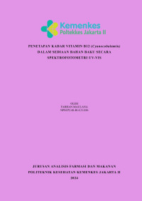 Penetapan Kadar Vitamin B12 (Cyanocobalamin) Dalam Sediaan Bahan Baku Secara Spektrofotometri UV-Vis