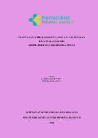 Penetapan Kadar Hidrokuinon Dalam Sediaan Krim Wajah Secara Kromatografi Cair Kinerja Tinggi