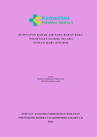 Penetapan Kadar Air Pada Bahan Baku Polietilen Glikol Secara Titrasi Karl Fischer