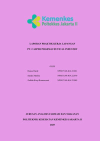 Laporan Praktik Kerja Lapangan  PT. Casper Pharmaceutical Industri