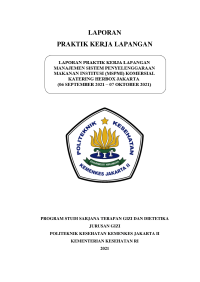 Laporan Praktik Kerja Lapangan Manajemen Sistem Penyelenggaraan Makanan Institusi (MSPMI) Komersial Katering Herbox Jakarta
(06 September - 07 Oktober 2021)