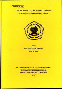 Analisa Waktu Kestabilan Terhadap Suhu Ruangan Pada Infant Warmer