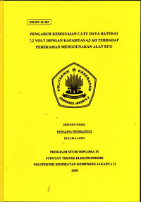 Pengaruh Kesesuaian Catu Daya Baterai 7,2 Volt dengan Kapasitas 4,5 AH Terhadap Perekaman Menggunakan Alat ECG” oke