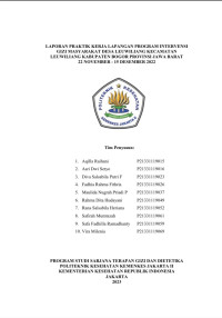 Laporan Praktik Kerja Lapangan Program Intervensi Gizi Masyarakat (PKL PIGM) Desa Leuwiliang, Kecamatan Leuwiliang, Kabupaten Bogor, Provinsi Jawa Barat Tanggal 22 November - 15 Desember 2022