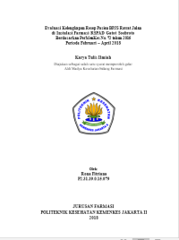 Evaluasi Kelengkapan Resep Pasien BPJS Rawat Jalan di Instalasi Farmasi RSPAD Gatot Soebroto Berdasarkan PerMenKes No. 72 tahun 2016 Periode Februari-April 2018