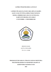 Laporan Pelaksanaan Keluarga Binaan (KABIN) Kasus Anak Stunting & Berat Badan Kurang di Desa Cibeber II, Kecamatan Leuwiliang, Kabupaten Bogor, Jawa Barat