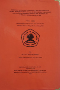 Hubungan Asupan Zat Gizi Dan Status Gizi (Subjective Global Assesment) Dengan Hemoglobin Pada Pasien Gagal Ginjal Hemogdialisis Di Klinik Hemodialisa Pandaoni Medika Jakarta 2020