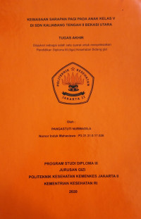 Kebiasaan Sarapan Pagi pada Anak Kelas V di SDN Kaliabang Tengah II Bekasi Utara