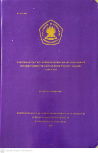 Faktor-Faktor yang mempengaruhi Perilaku Hidup Bersih dan Sehat (PHBS) pada Siswa/i di SMP Negeri 11 Jakarta Tahun 2020