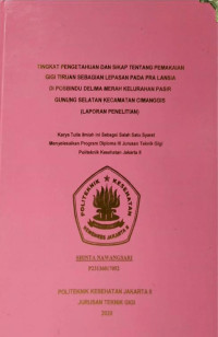 Tingkat Pengetahuan Dan Sikap Tentang Pemakaian Gigi Tiruan Sebagian Lepasan Pada Pra Lansia Di Posbindu Delima Merah Keluarahan Pasir Gunung Selatan Kecamatan Cimanggis